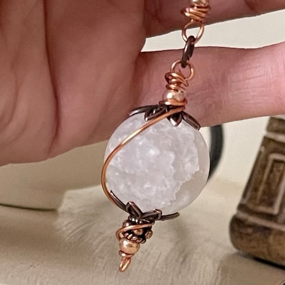 NWOT Crystal Quartz Copper Dowsing Pendulum - Picture 3 of 7